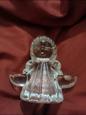 Goebel Clear Christmas Angel Double Candle Holder